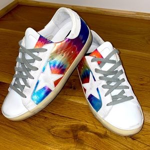 Women’s Golden Goose multi color Superstar size 37 .